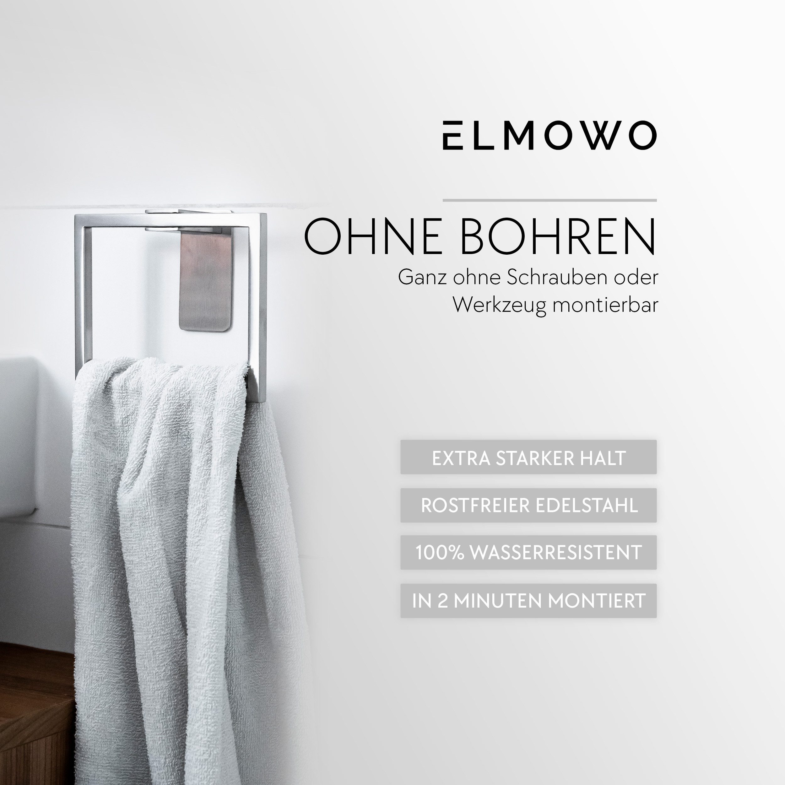 ELMOWO Handtuchring ohne Bohren (eckig) - günstig online kaufen