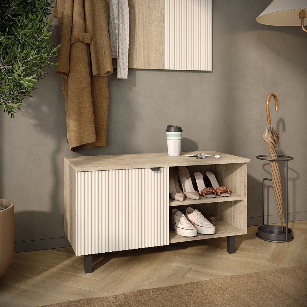 Vicco Schuhregal Puerto, Eiche/Cashmere, 86 x 48 cm