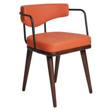 JVmoebel Esszimmerstuhl Oranger Moderner Lehnstuhl Armlehnen Stuhl Einsitzer Designer 1-Sitzer (1 St), Made in Europa