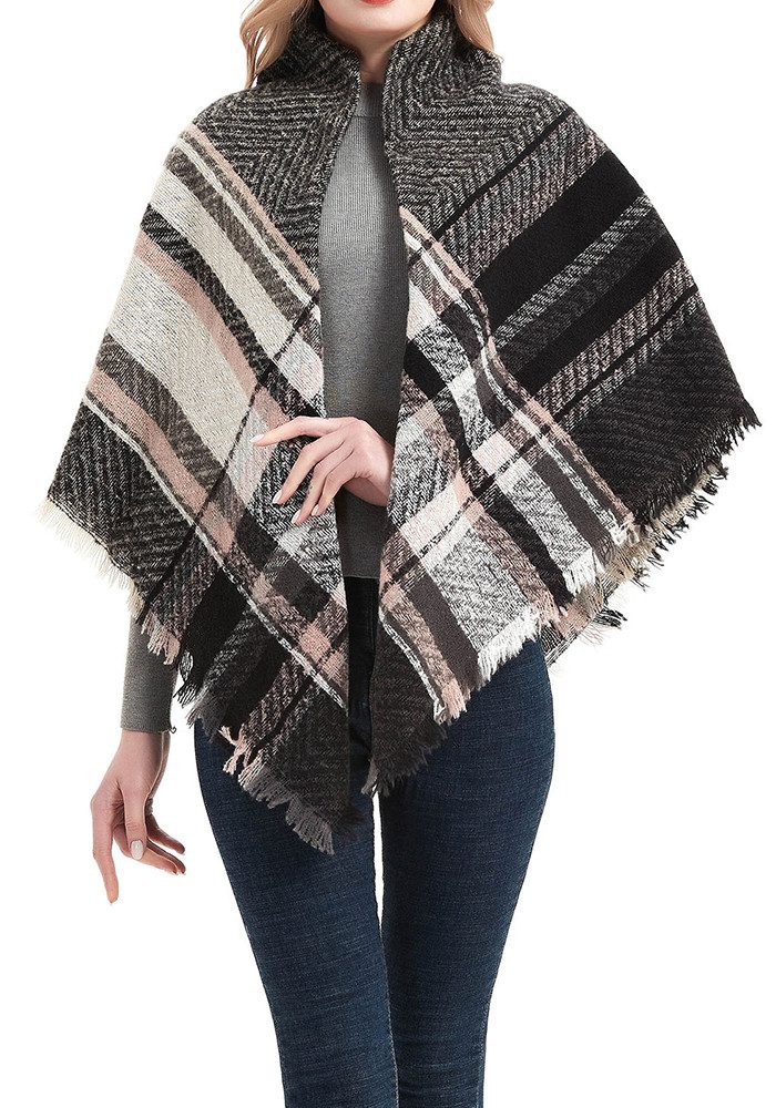 THE FASHION HOUSE Schal Damen Schal Winter Herbst kariert in Übergröße Deckenschal Modeschal, Karo Tartan Streifen Muster Schultertuch Halstuch oversize