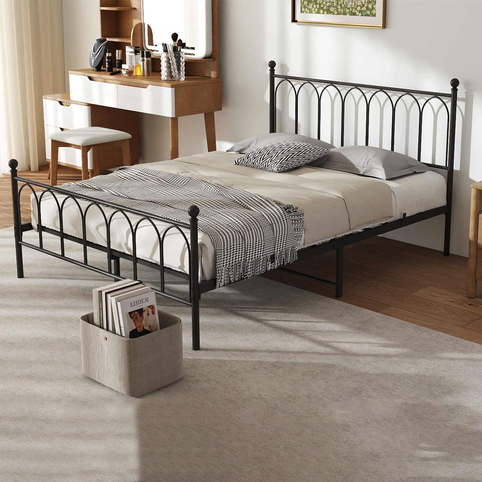 REDOM Metallbett Einzelbett Jugendzimmer mit Lattenrost günstig online kaufen