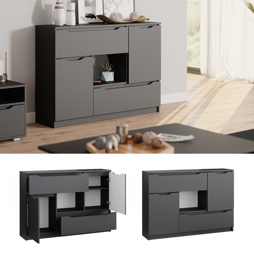 Vicco Kommode Ruben, Anthrazit, 120 x 84 cm (1 St)