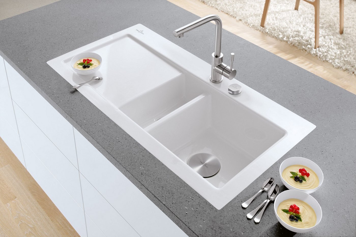 Thumbnail - Villeroy & Boch Küchenarmatur Armatur Wasserhahn Modern Steel 966801LC Edelstahl Hochdruck