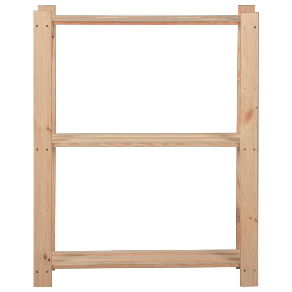 furnicato Aktenregal Massivholz Regal 60 x 28,5 x 90 cm in Naturfarbe mit 3 Regalböden, 1-tlg., Stabiles Standregal mit integriertem Kippschutz für das Badezimmer