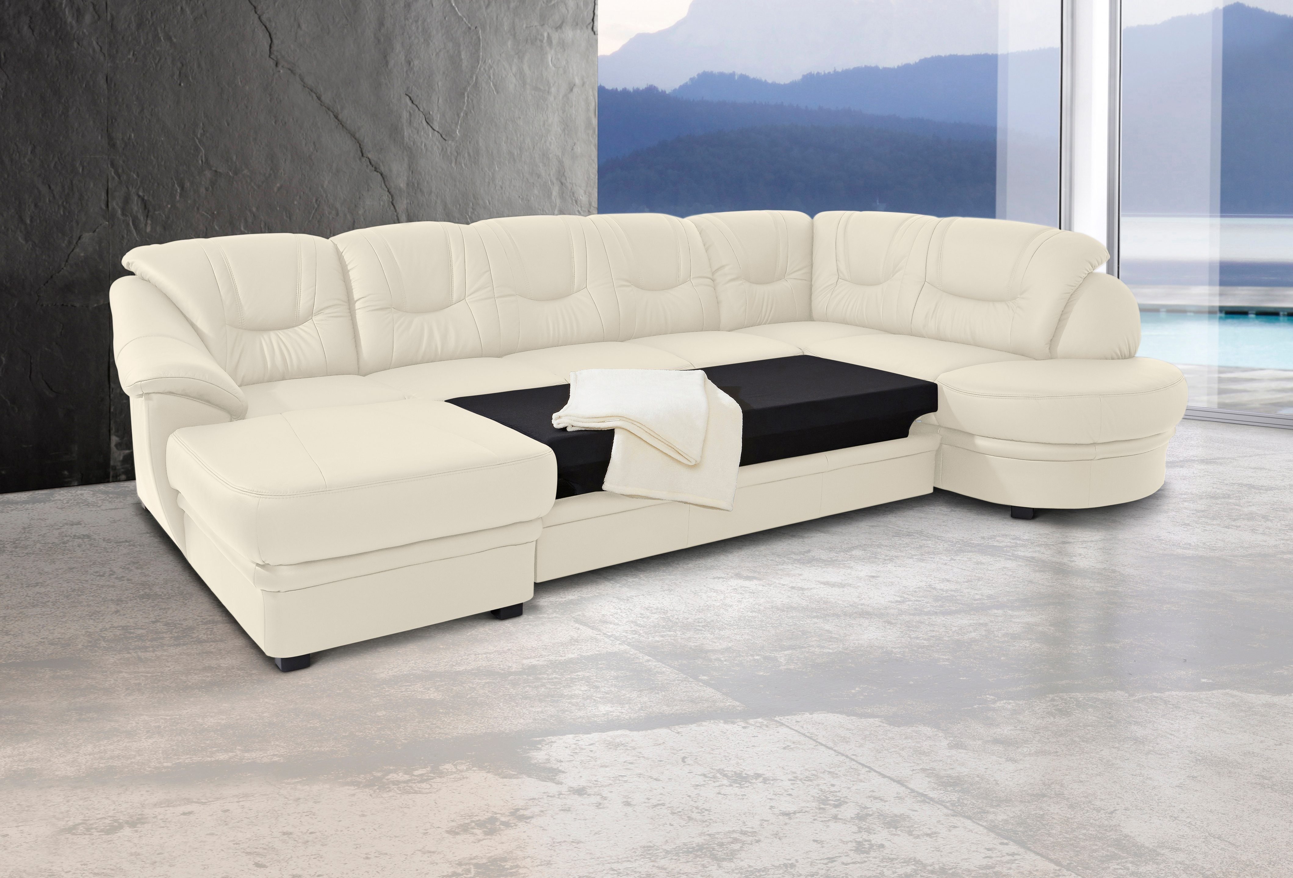 sit&more Wohnlandschaft Savoni U-Form, wahlweise mit Bettfunktion