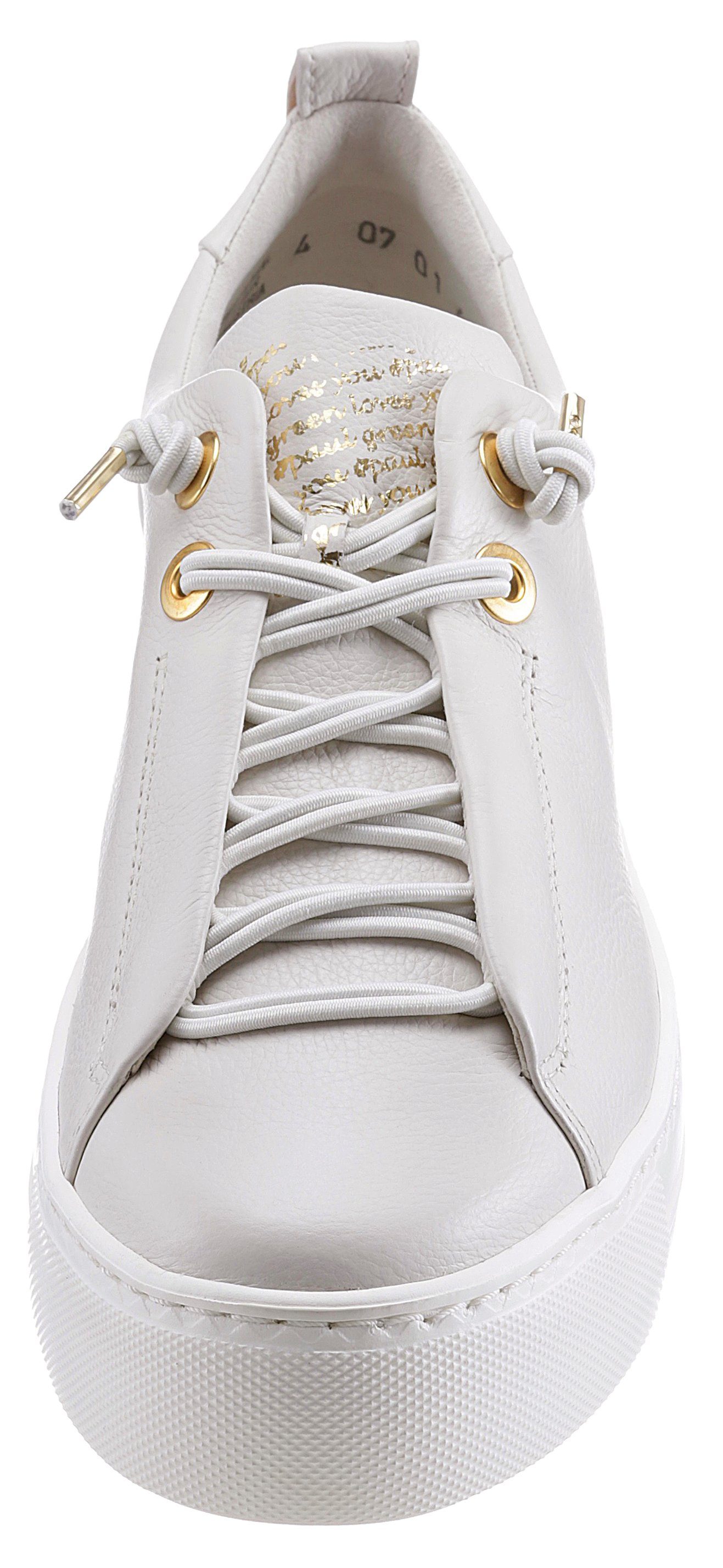 Paul Green Slip-On Sneaker mit Gummizugschnürung praktischer ivory-goldfarben
