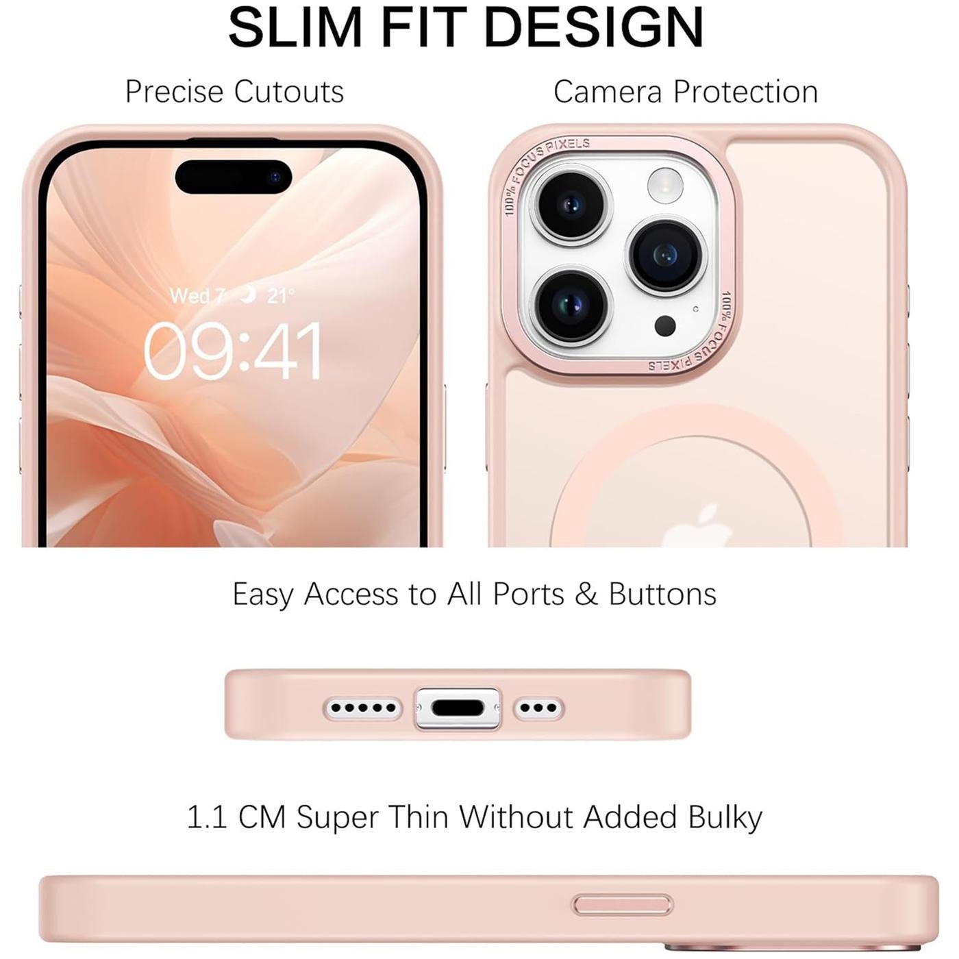 CoolGadget Handyhülle Magnet Hülle für iPhone 14 Pro Max Schutzhülle mit Metall Kamerarahmen 6,7 Zoll, magnetisches Schutzcase Matt Stoßfest kompatibel mit Mags – Bild 4 von 5