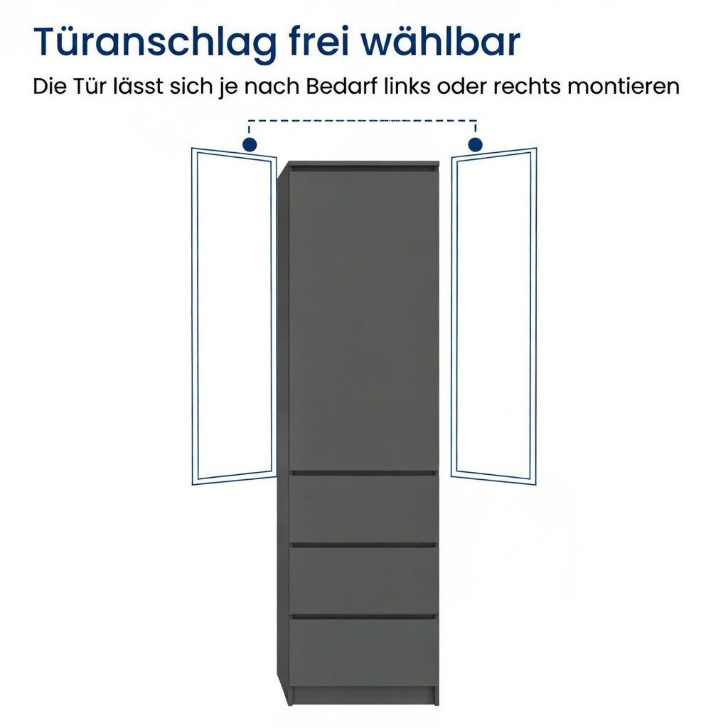 Home Collective Kleiderschrank Garderobenschrank Mehrzweckschrank Schrank platzsparend & vielseitig (50x40x180,5 cm (BxTxH), ideal für Schlafzimmer Flur & Arbei – Bild 5 von 5