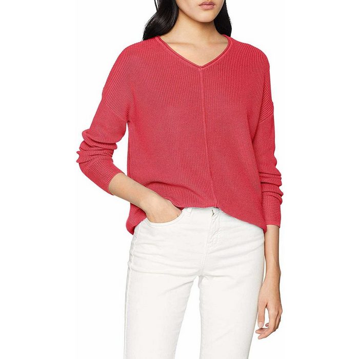 Comma V-Ausschnitt-Pullover pink regular (1-tlg)