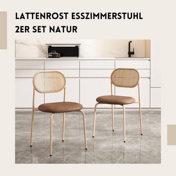 SeedWave Esszimmerstuhl Rattan Freizeitstuhl, Set aus 2, einfacher Freizeitstuhl, 2er-Satz