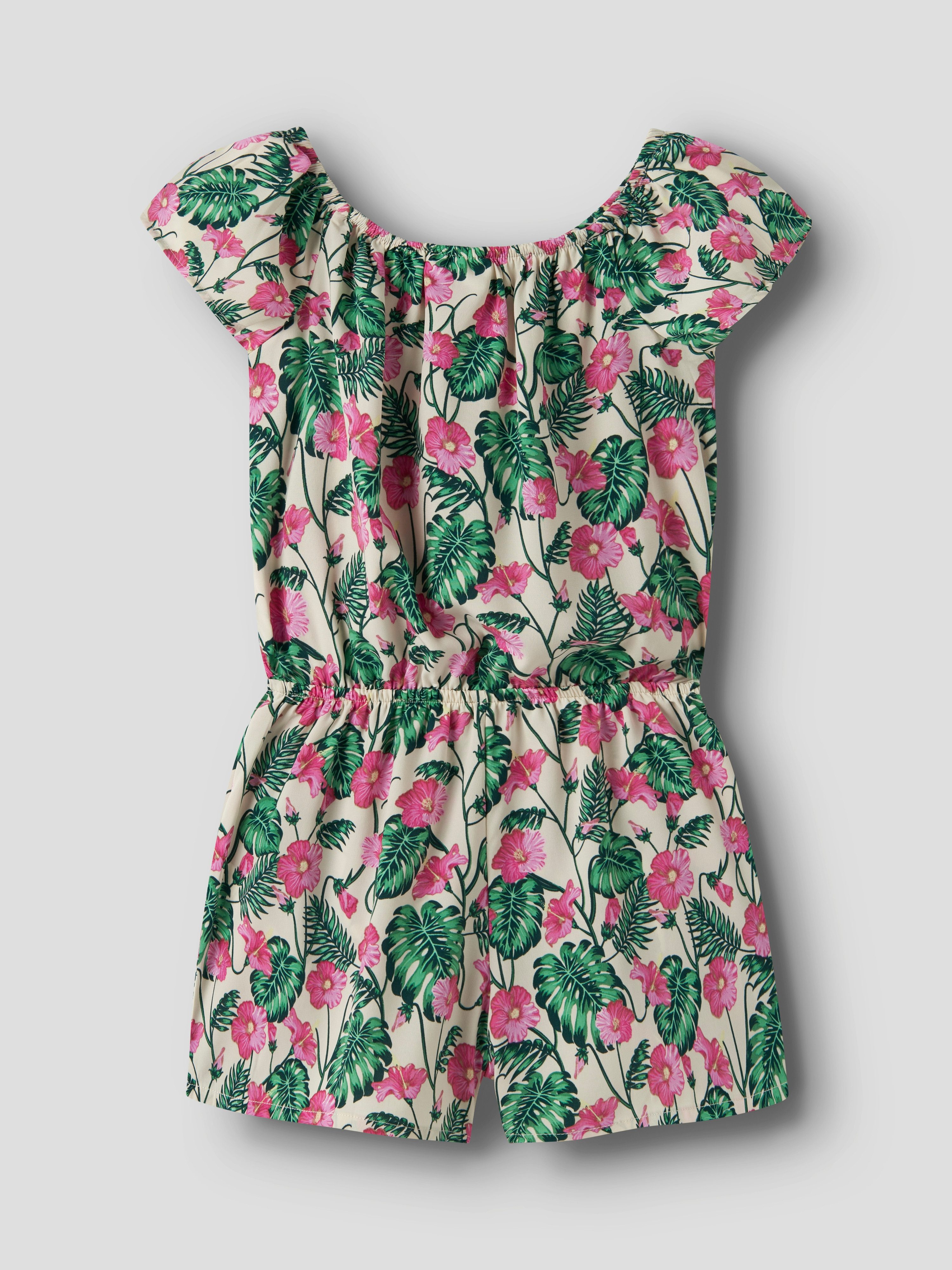 Name It Kurzoverall NKFVINAYA PLAYSUIT FFF Kunstfaser, elastischer Bund, Allover-Druck