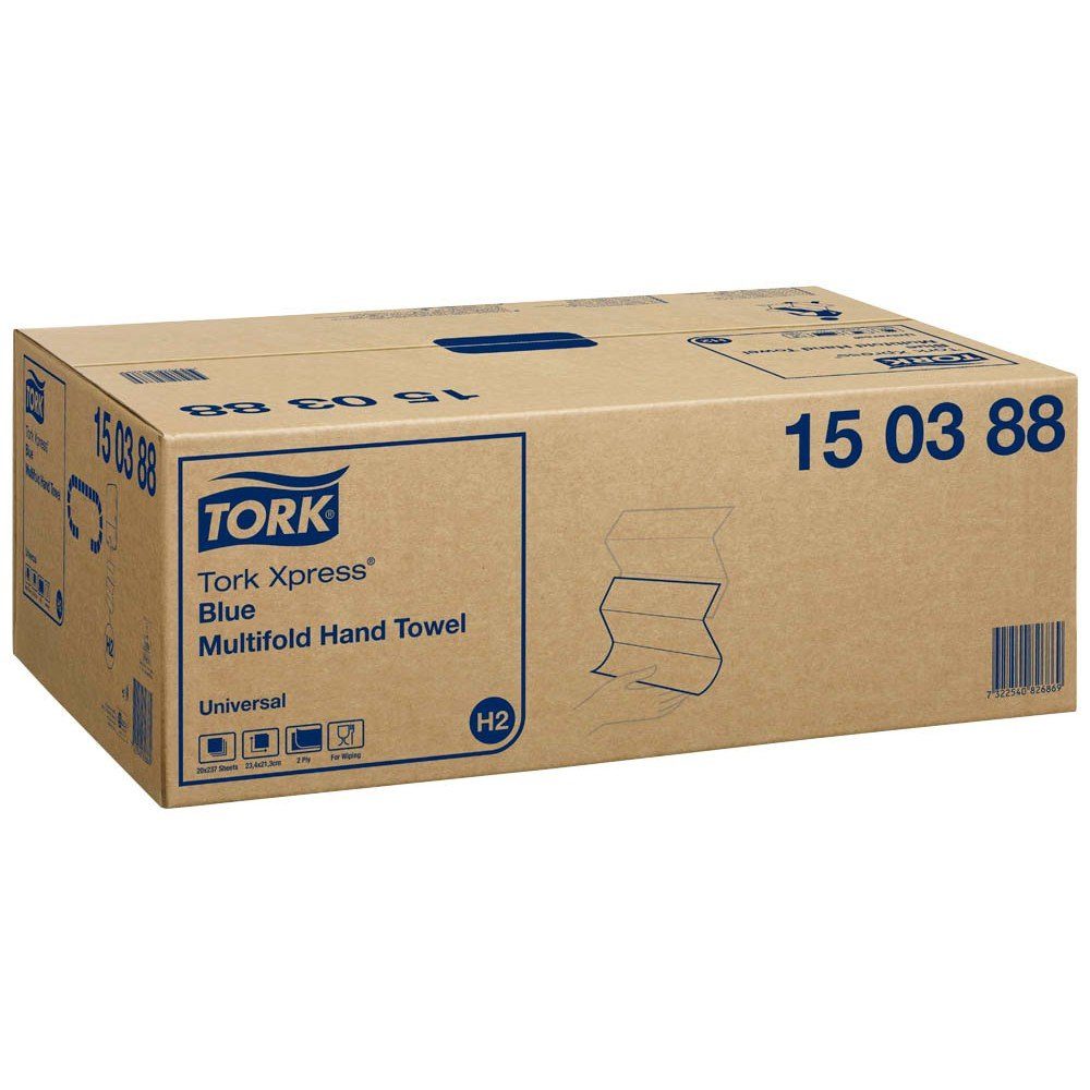 TORK Papierhandtuch 4.740 Papierhandtücher Xpress® Universal 2-lagig - blau, Nassfest, Mit Prägung