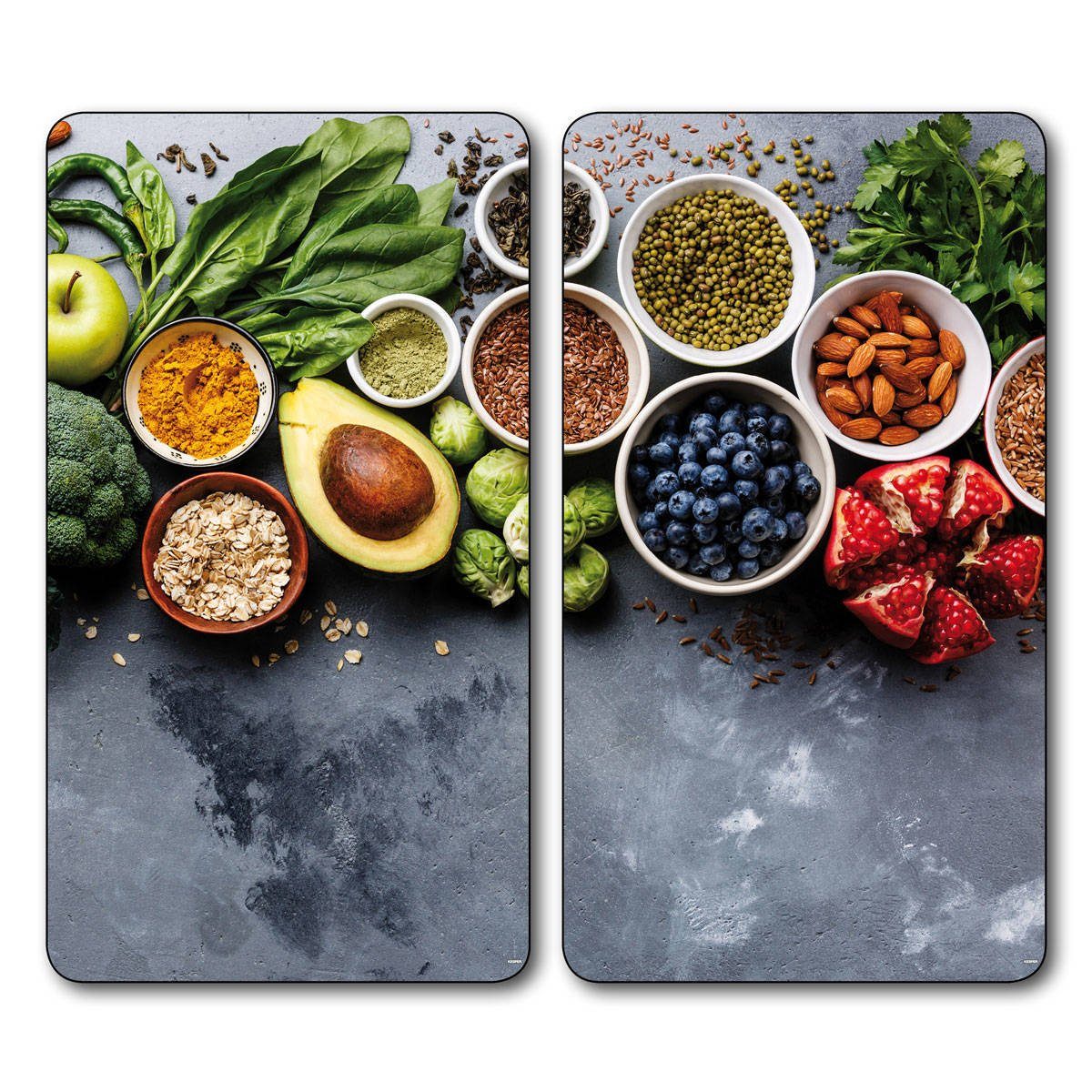 Kesper Herd-Abdeckplatte Herdabdeckplatten AVOCADO, Glasofenschutz, 2 Stück, KESPER, Glas, (2er-set, bestehend aus 2 Herdabdeckplatten)