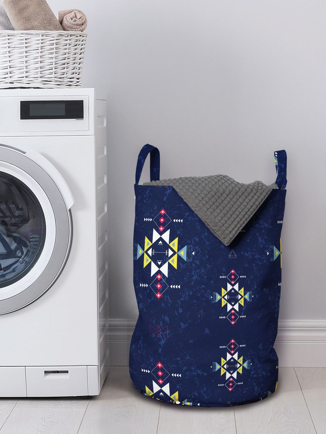 Abakuhaus Wäschesäckchen Wäschekorb Griffen geometrische Primitive mit für Kordelzugverschluss Kunst Waschsalons