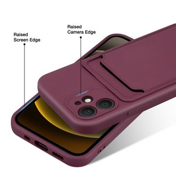 CoolGadget Handyhülle Card Case Handy Tasche für Apple iPhone 12 Mini 5,4 Zoll, Silikon Schutzhülle mit Kartenfach für iPhone 12 Mini Hülle