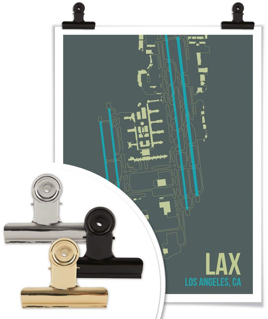 LAX Wandposter Angeles, Poster, Poster St), (1 Grundriss Grundriss Wall-Art Wandbild Los Wandbild, Bild,