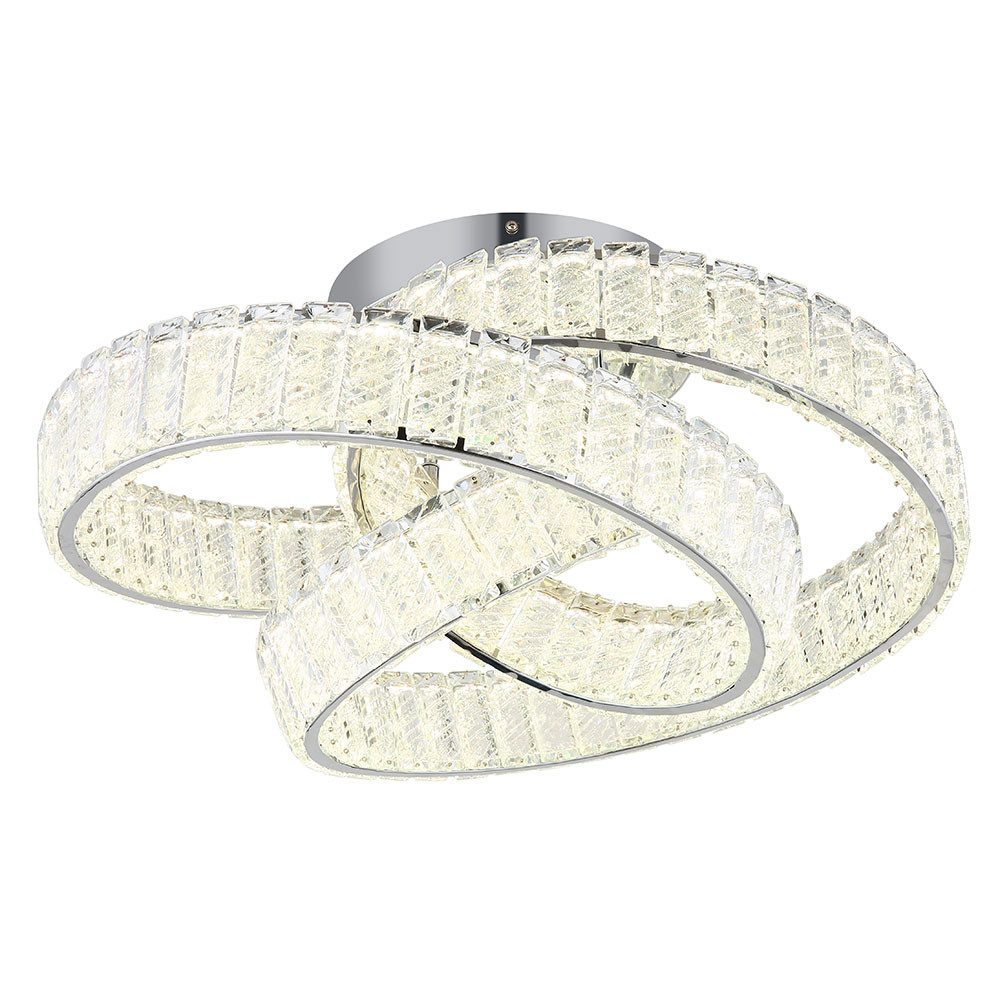 GLOBO LIGHTING LED Deckenleuchte, LED-Leuchtmittel fest verbaut, Warmweiß, Neutralweiß, Tageslichtweiß, Deckenleuchte Deckenlampe Esszimmerlampe Kristalle Fernbedienung CCT