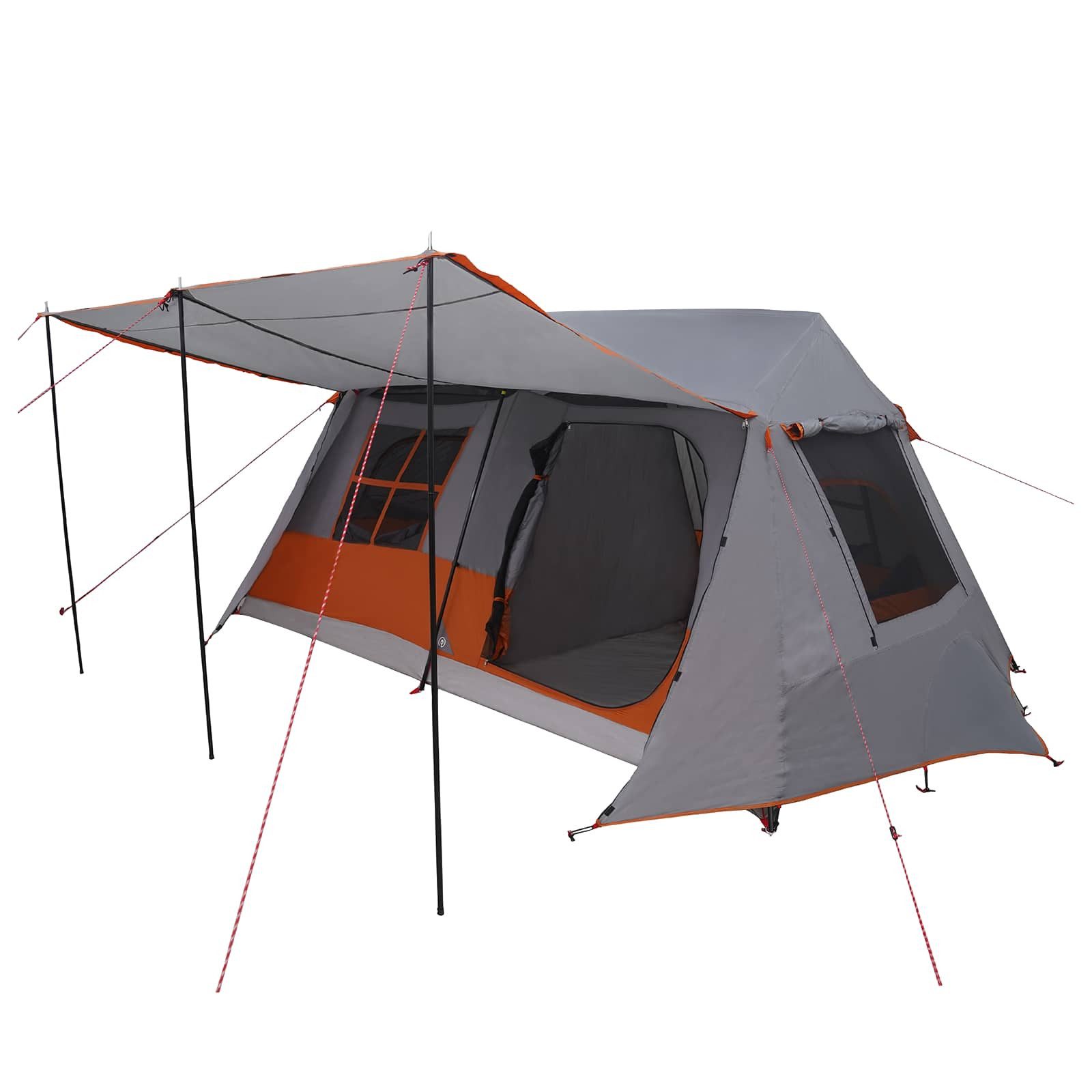 vidaXL Tunnelzelt Tunnelzelt Grau und Orange 400 x 278 x 182 cm, (1 tlg)