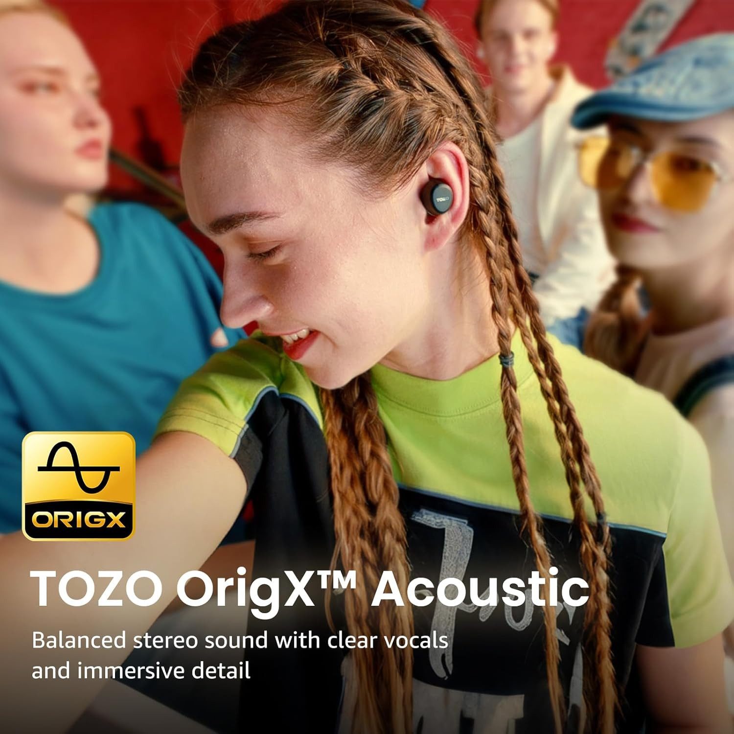 TOZO Ultraleichte Bluetooth Kopfhörer kabellos mit 32 Std. Akkulaufzeit In-Ear-Kopfhörer (Ultraleichte Bluetooth Kopfhörer kabellos bieten perfekten Sitz und höchsten Komfort für Sport, Reisen und Alltag., Stereo Sound Earbuds mit Touchsteuerung & IPX5 Wasserschutz)