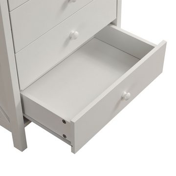 Flieks Kommode, Stauraumschrank Sideboard Nachtkommode Schrank mit 4 Schubladen