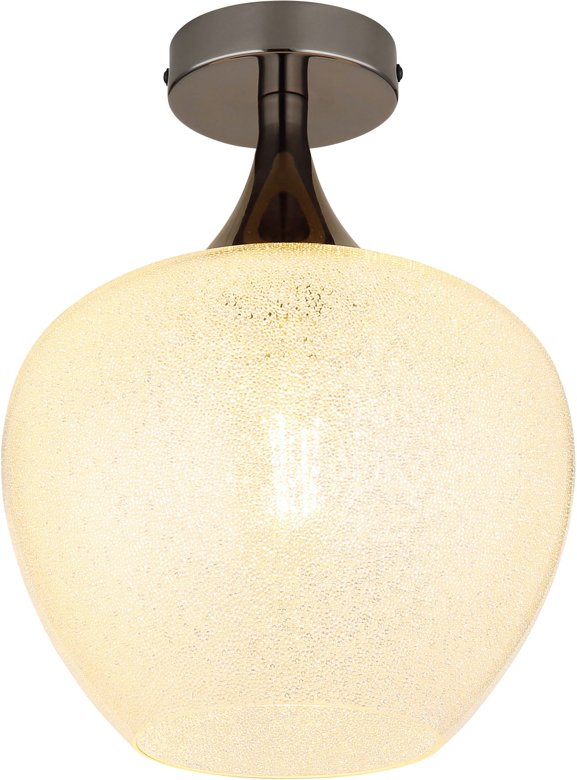 GLOBO LIGHTING Deckenleuchte MAXY, ohne Leuchtmittel, Deckenlampe/schwarz-chrom/Glas klar/Acrylkristalle