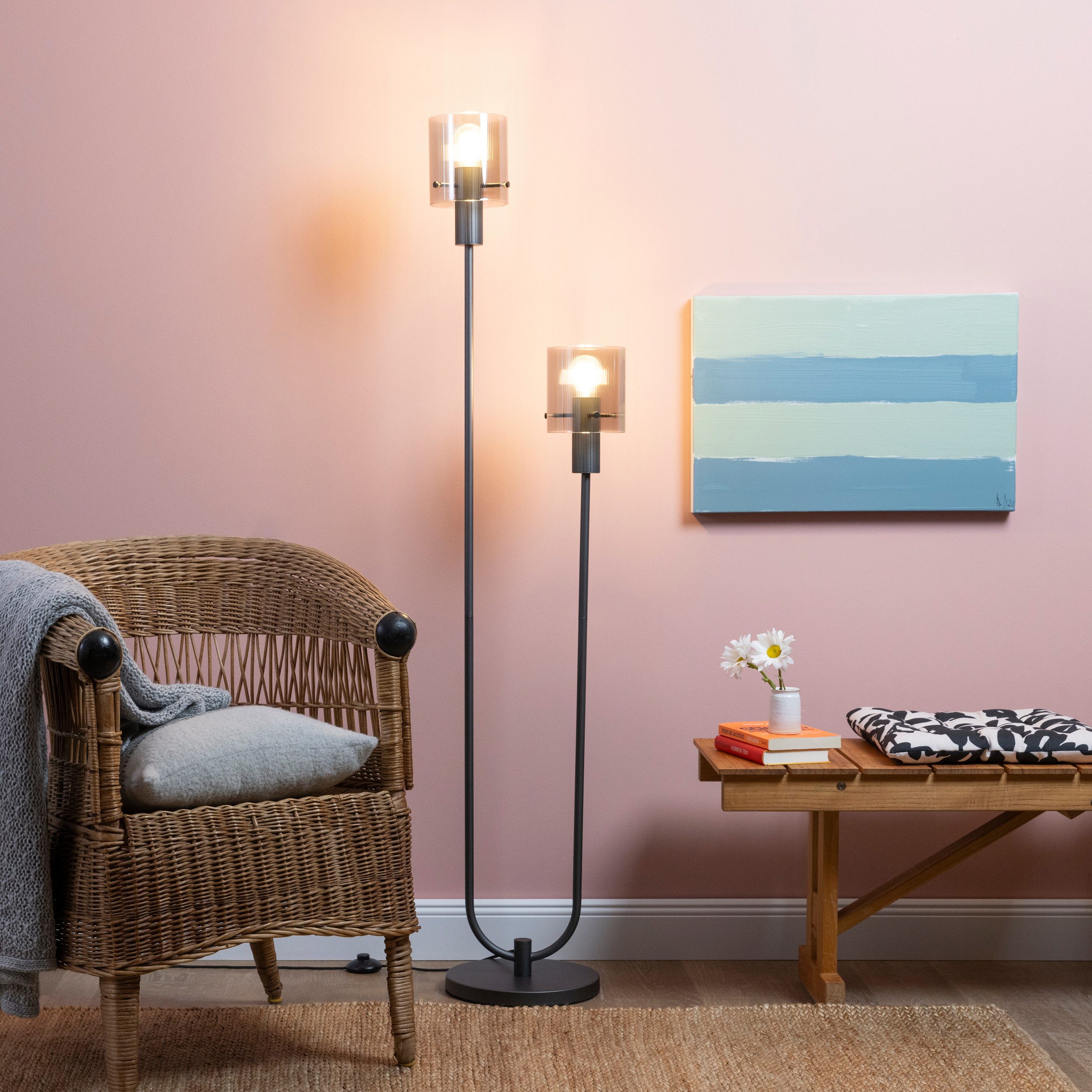 Brilliant Stehlampe Riffelini, ohne Leuchtmittel, 152 günstig online kaufen