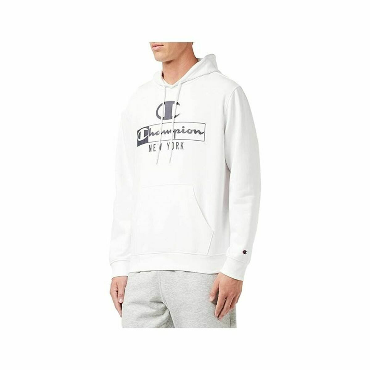 Champion Sweater Herren Sweater mit Kapuze Champion New York WeiB