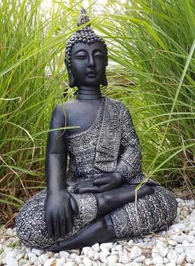 K&L Wall Art Buddhafigur »Thai Buddha Statue Kunststein Beton Feng Shui Deko große Steinfigur« (1, Gartenfigur), Wellness Gartendeko 45cm