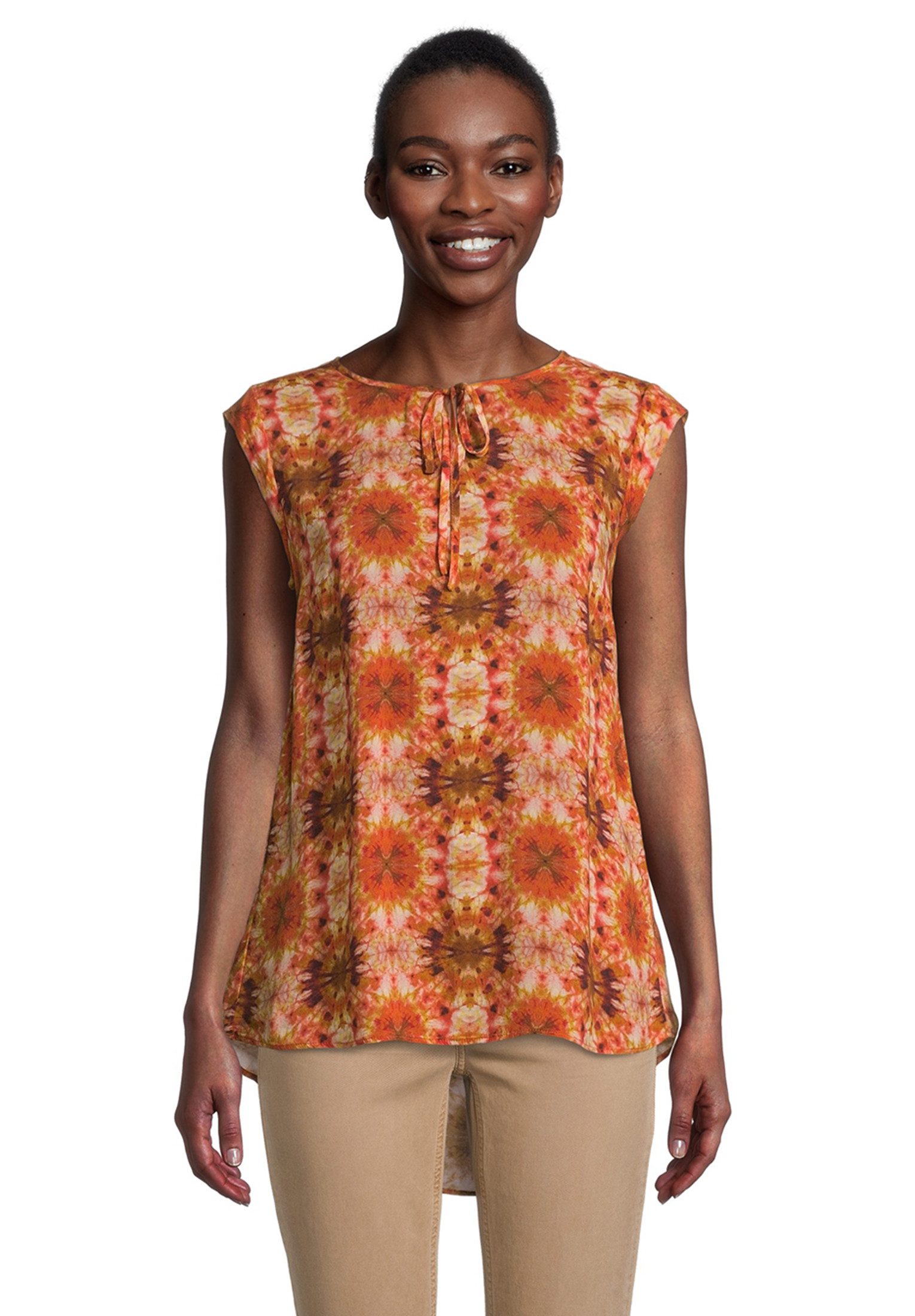 Cartoon Kurzarmbluse Bluse Lang 1/2 Arm