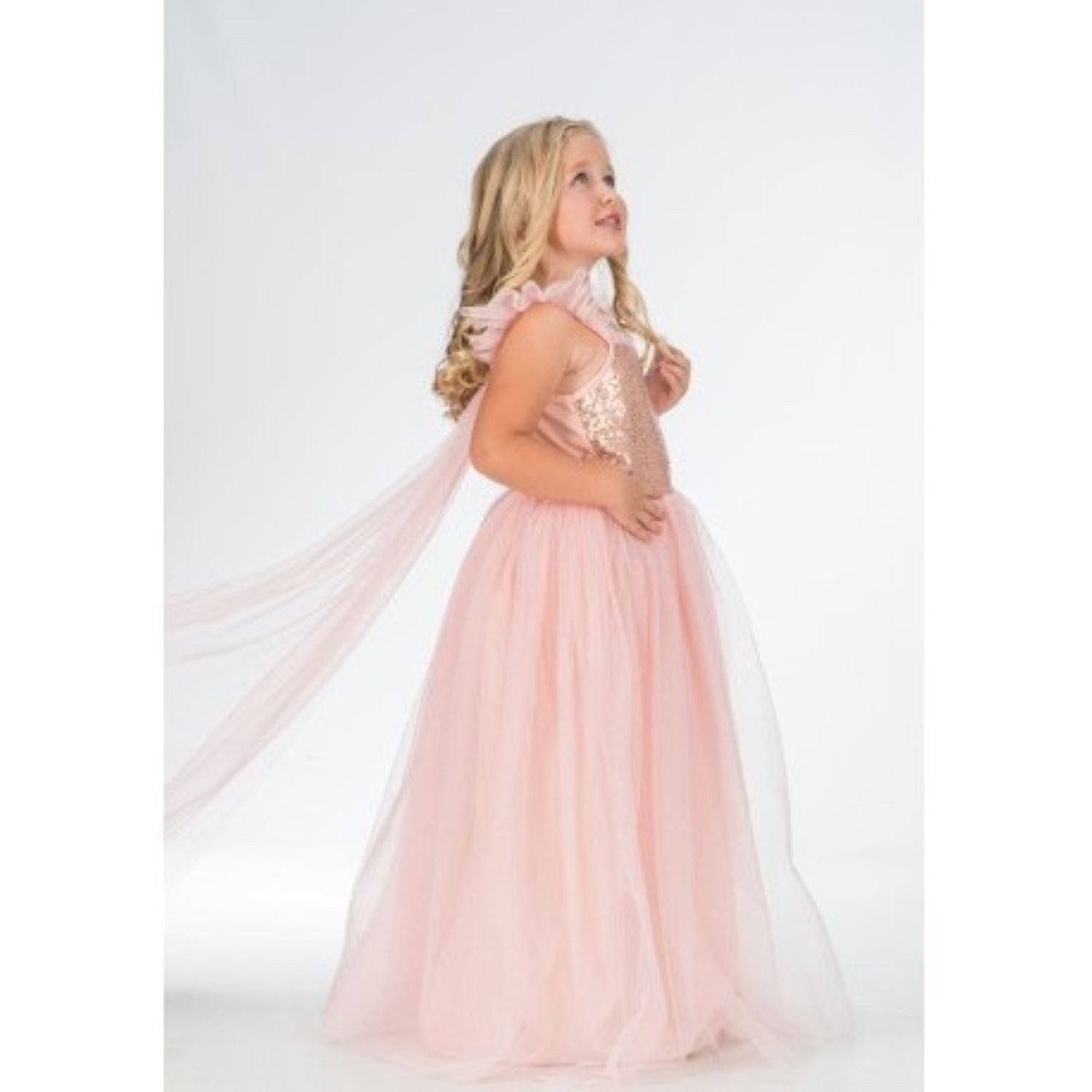 CHAKS Kostüm Prinzessin Kostüm 'Rosalia' für Mädchen, Rosa Gli