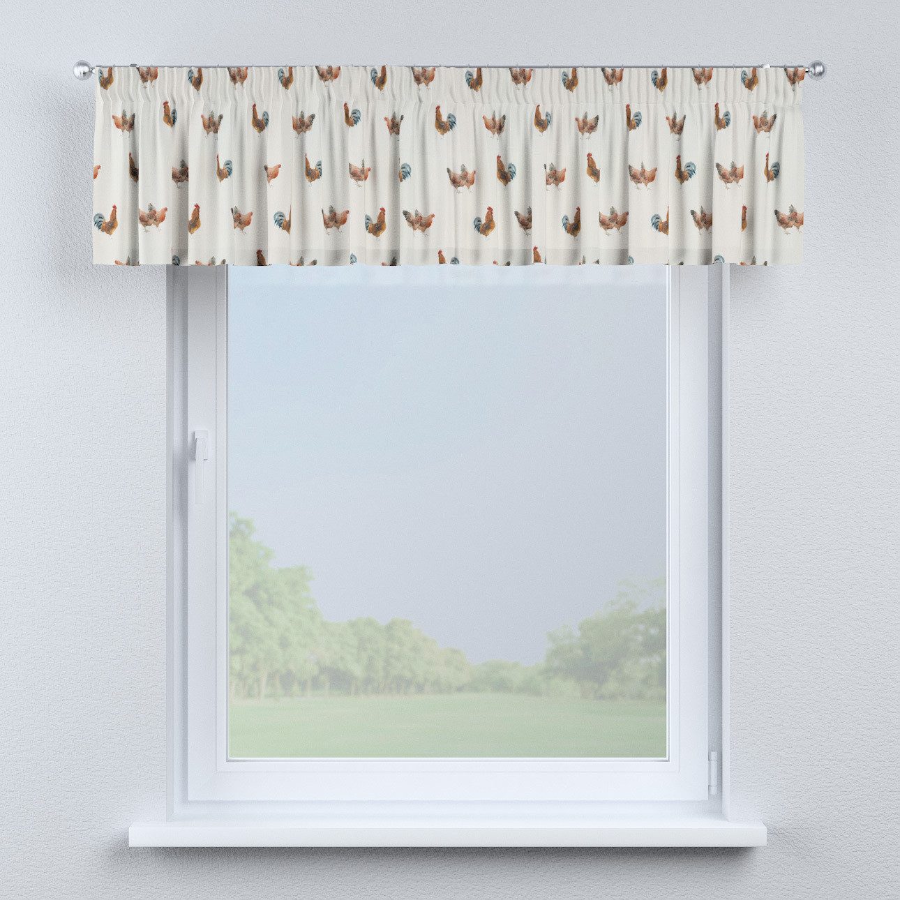 Kurzgardine mit Kräuselband, braun-creme, 390 x 40 cm, Flowers (141-80) günstig online kaufen