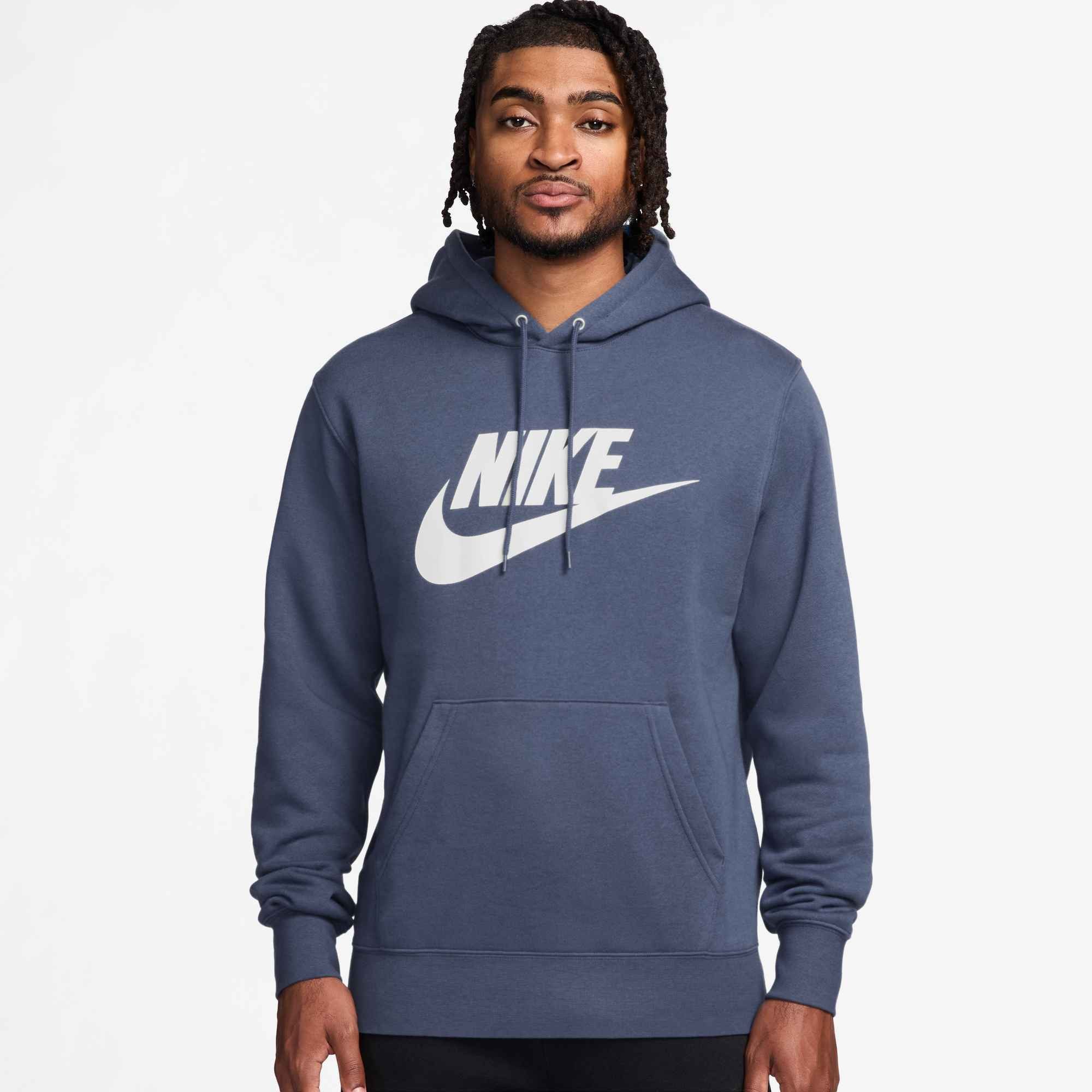 Nike Sportswear Kapuzensweatshirt M NK CLUB BB PO GFX HOODIE mit Rundhalsausschnitt, Langarm-Design, aus Baumwolle und Polyester