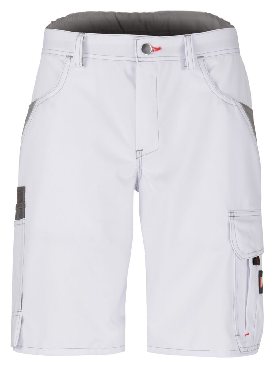 BEB Arbeitsshorts beb HANDWERK Herren Shorts INFLAME 44cm Polyestermix Weiß/Grau