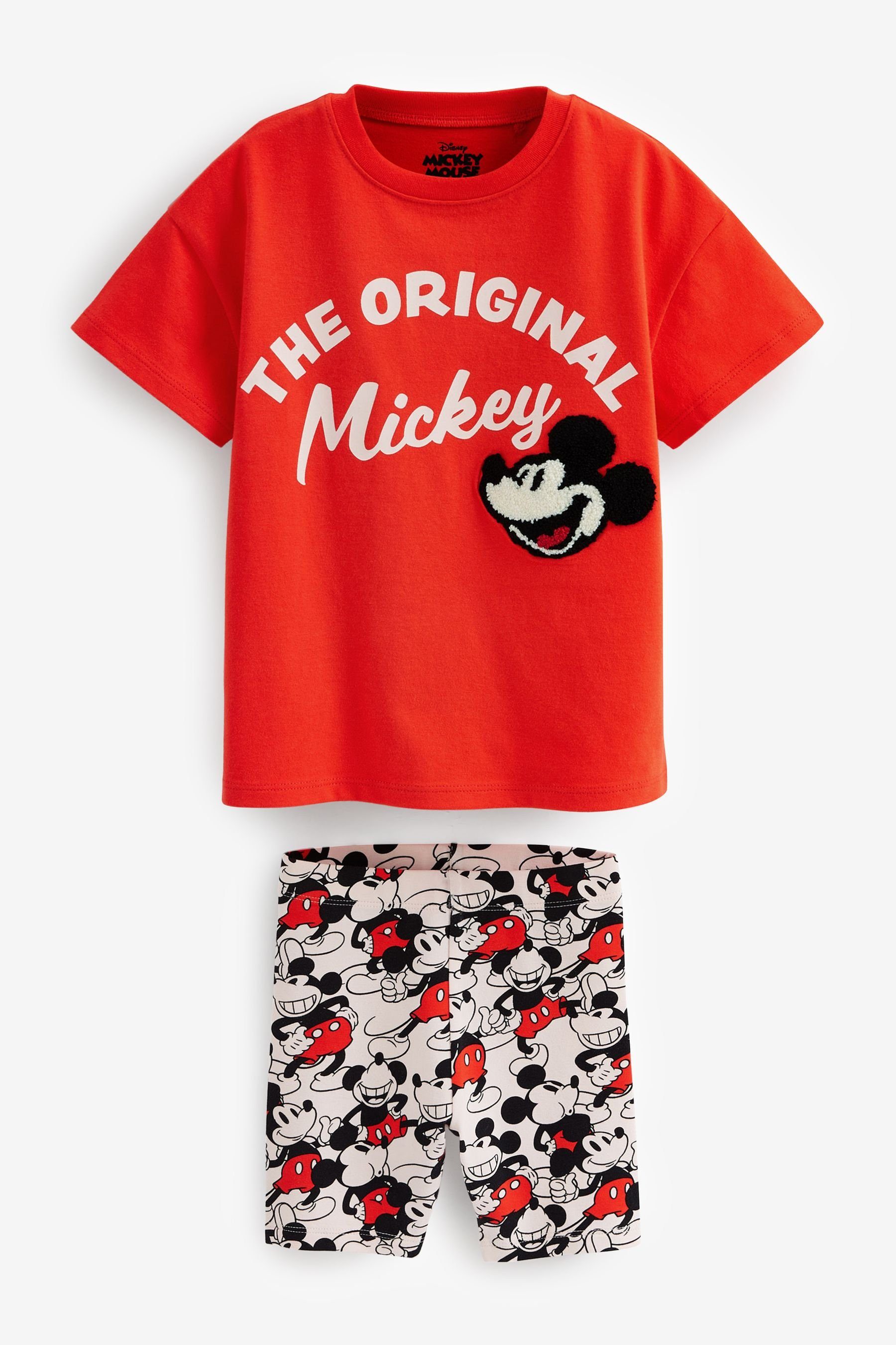 und T-Shirt Shorts & Set Radlershorts T-Shirt Disney (2-tlg) Next Red im
