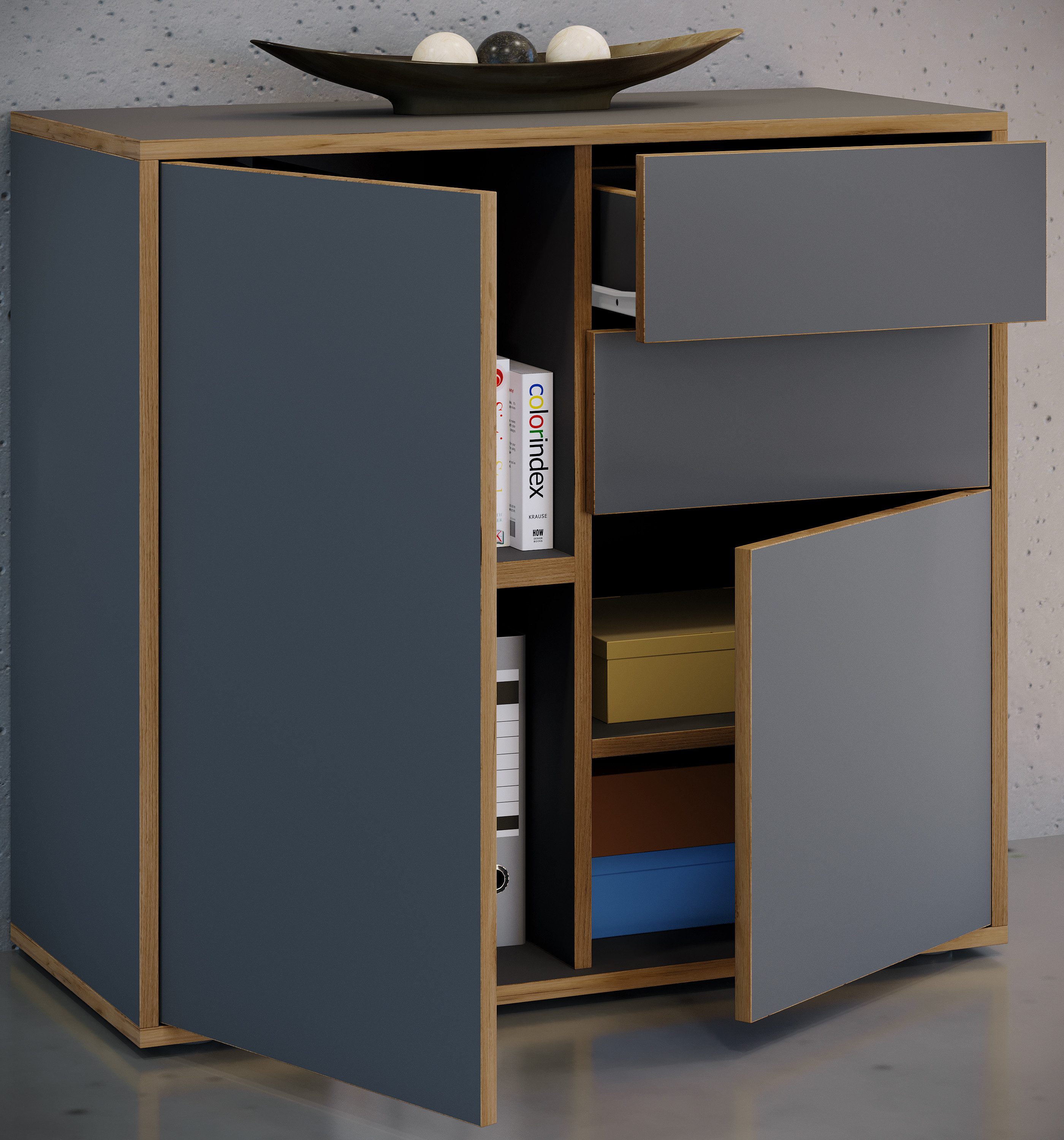 VCM Kommode Holz Kommode Sideboard Salia Breite 80 Schublade