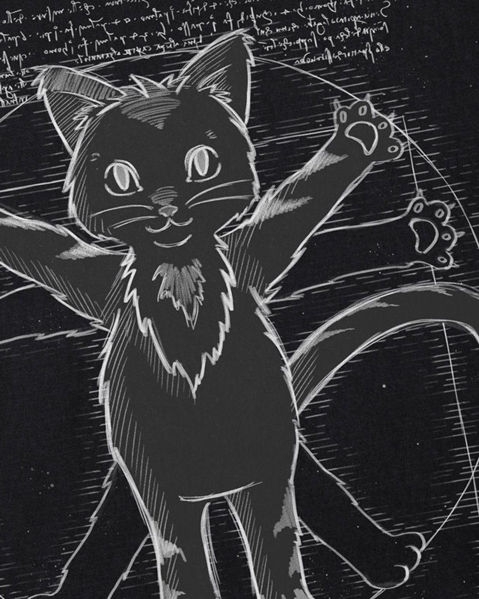 style3 T-Shirt Vitruvianische Katze kätzchen kitten mieze kätzchen felltige günstig online kaufen