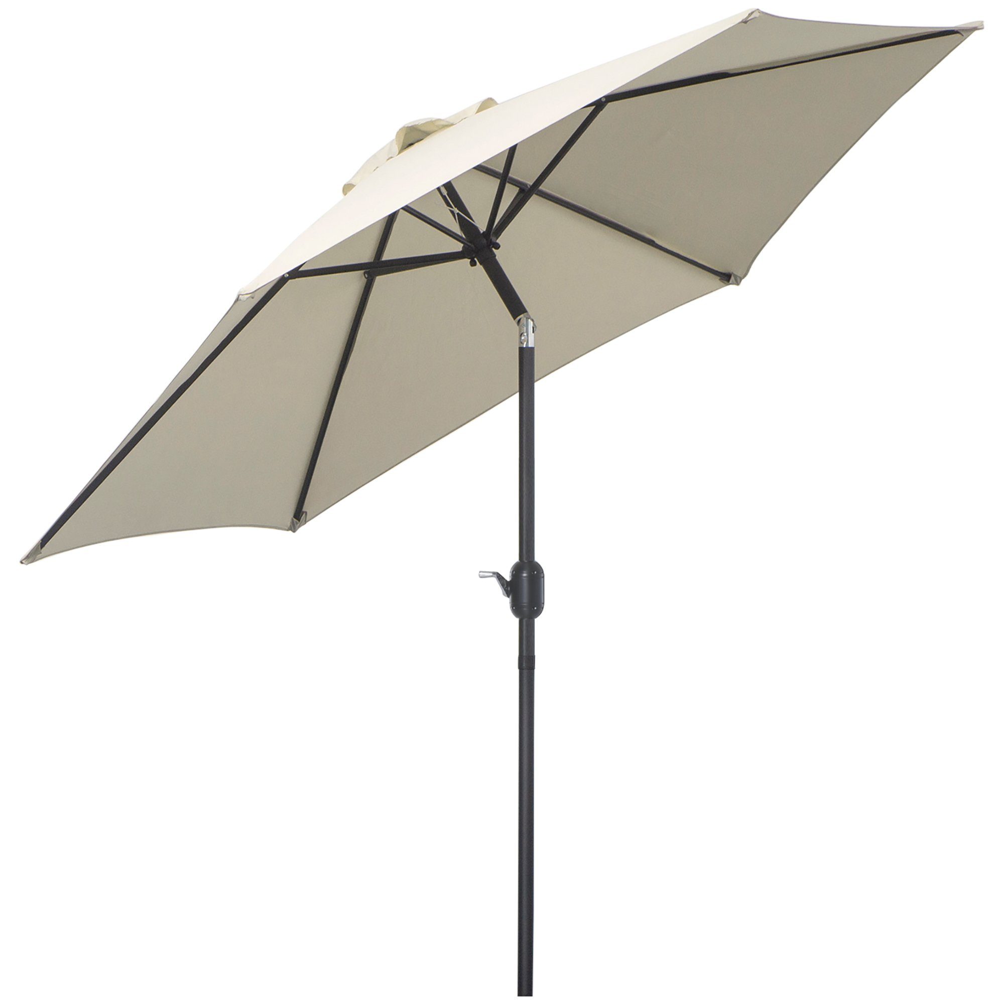 Outsunny Sonnenschirm, LxB: 260x260 cm, Marktschirm mit Handkurbel, 1 x Sonnenschirm, ohne Schirmständer