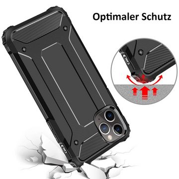 FITSU Handyhülle Outdoor Hülle für iPhone 11 Pro Max Schwarz, Robuste Handyhülle Outdoor Case stabile Schutzhülle mit Eckenschutz