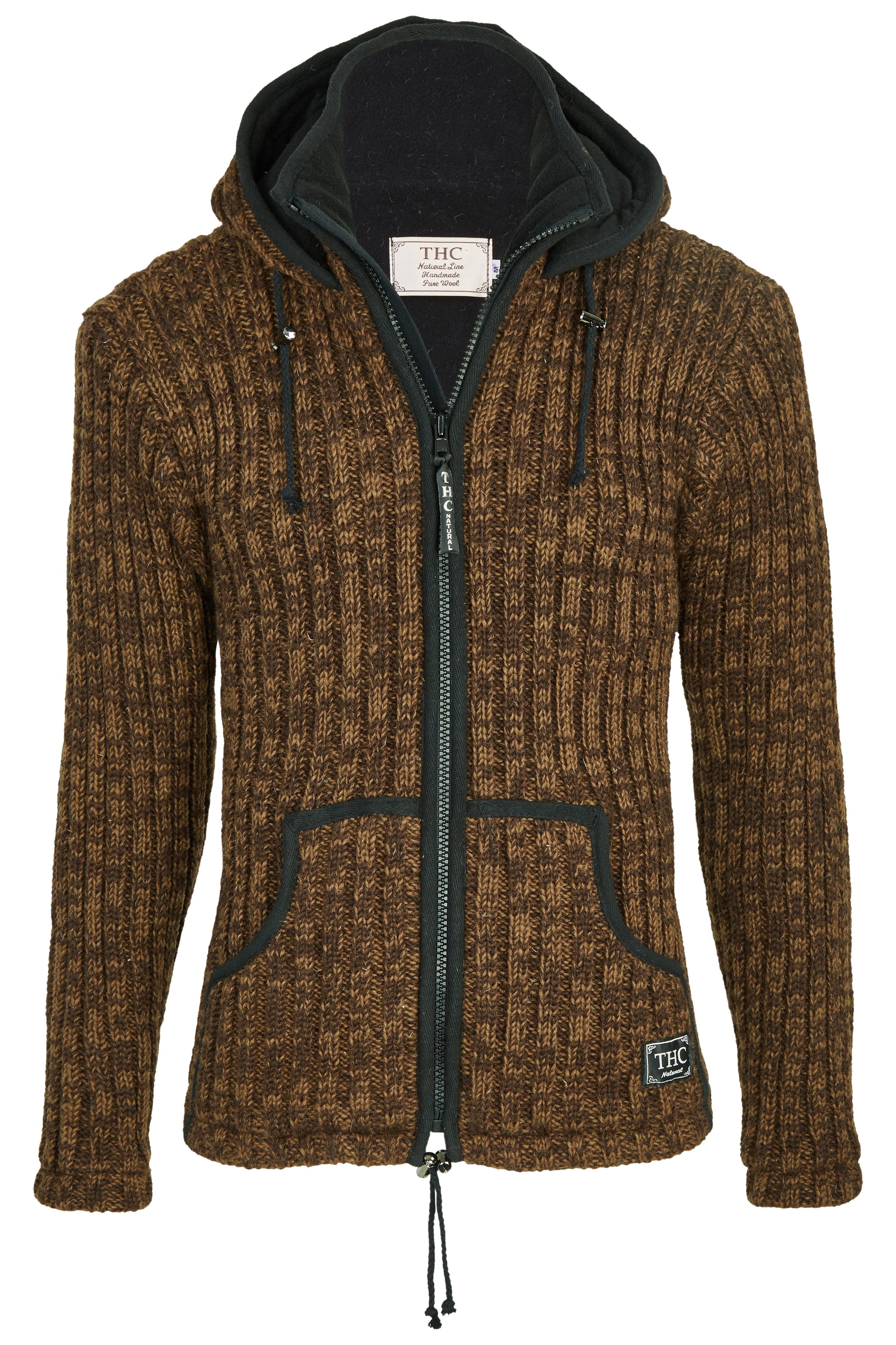 Strickjacke Schafwollstrickjacke braun 718