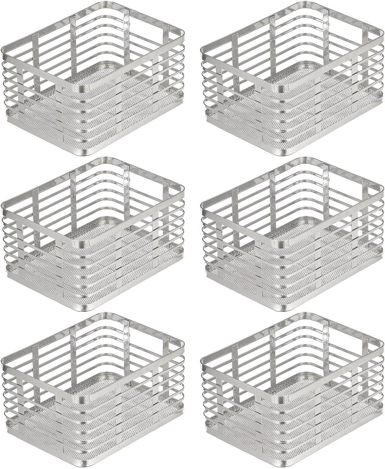 mDesign Aufbewahrungssystem mDesign Allzweckkorb Aufbewahrung Drahtkorb Organizer 6er-Set Metall