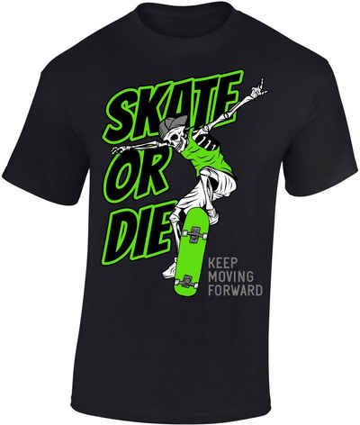 Baddery Print-Shirt Kinder Skateboard T-Shirt: Skate or Die - Skaten Skater, hochwertiger Siebdruck, aus Baumwolle