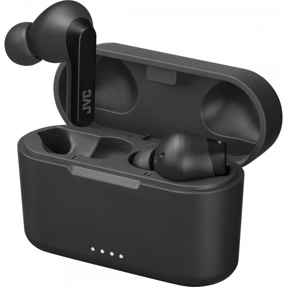 JVC JVC HA-A9T Schwarz In-Ear-Kopfhörer wireless In-Ear-Kopfhörer (Truly Wireless für kabellosen Musikgenuss, Kompatibel mit Sprachassistenten, Bluetooth 5.1, IPX5 wasserfest für Schutz)