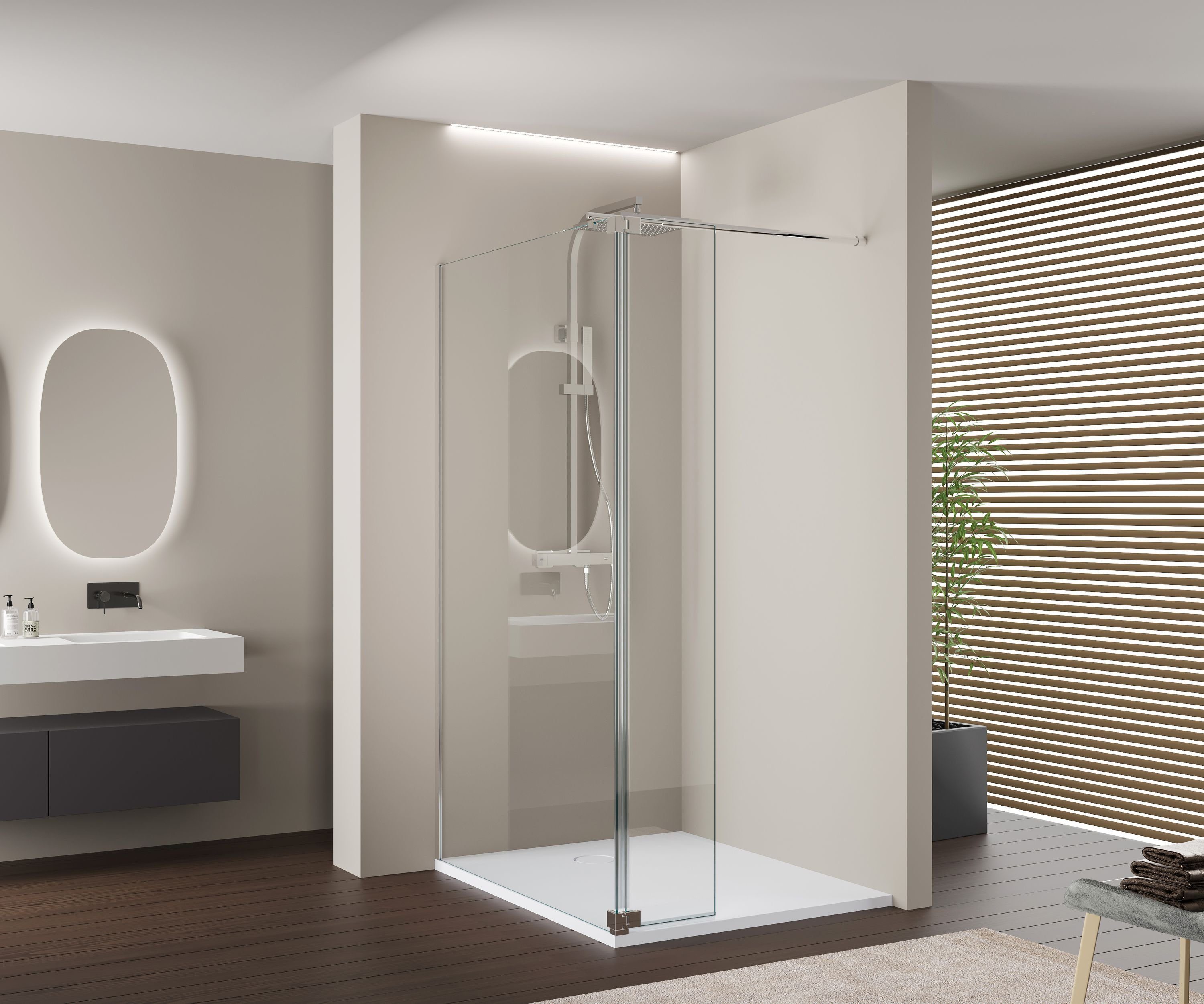 Bernstein Walk-in-Dusche NT109, 8mm ESG-Sicherheitsglas Nano-Beschichtung günstig online kaufen