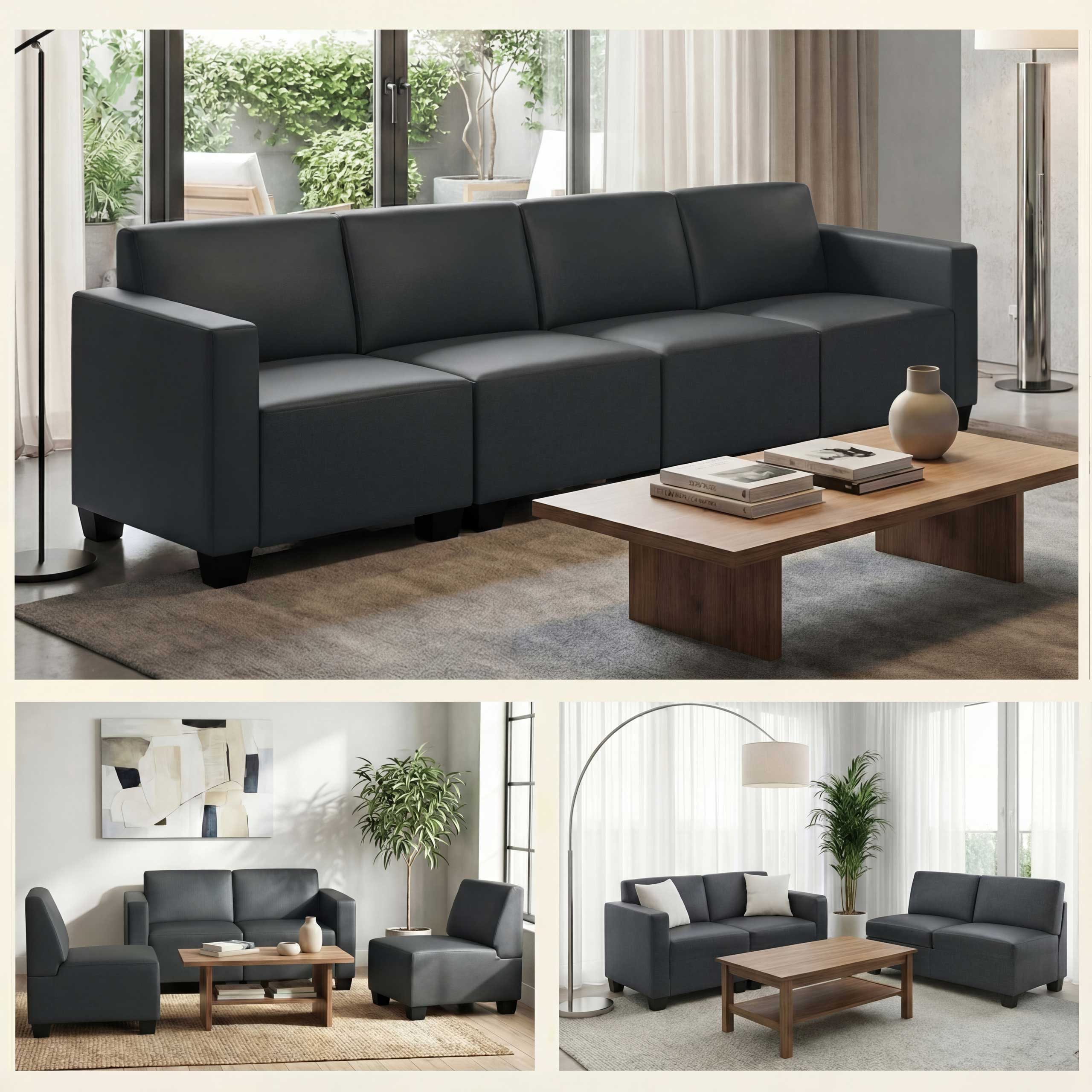 MCW 4-Sitzer Moncalieri-4S, Set, bequeme Polsterung, Erweiterbar mit weiteren Elementen der Lyon-Serie