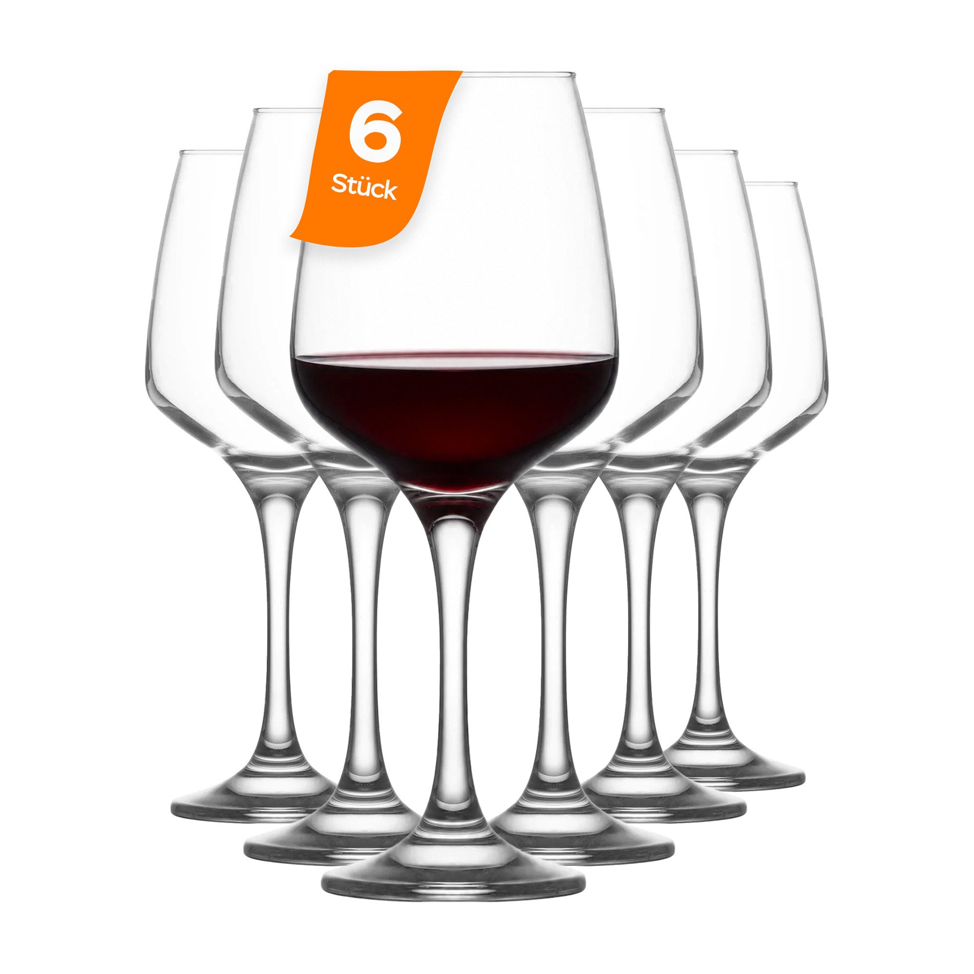 LAV Gläser-Set Lal Allzweckgläser - 400 ml (13 1/2 oz), 6er Set, 6-tlg., Glas, Vielseitig einsetzbar für Säfte, Softdrinks und Cocktails.