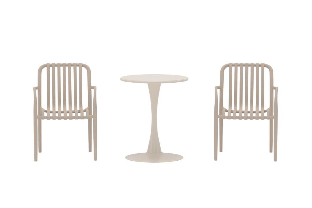 ebuy24 Bistrotisch Limnos Cafeset beige.