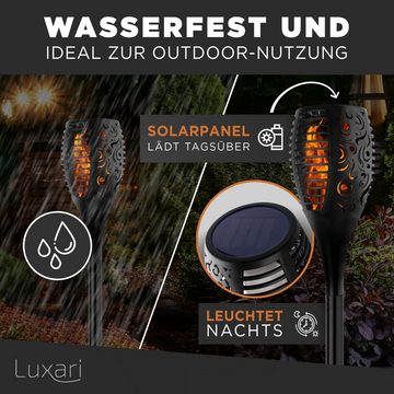Luxari LED Gartenfackel Luxari Solar Gartenfackel − 4x Realistisches Flammenlicht