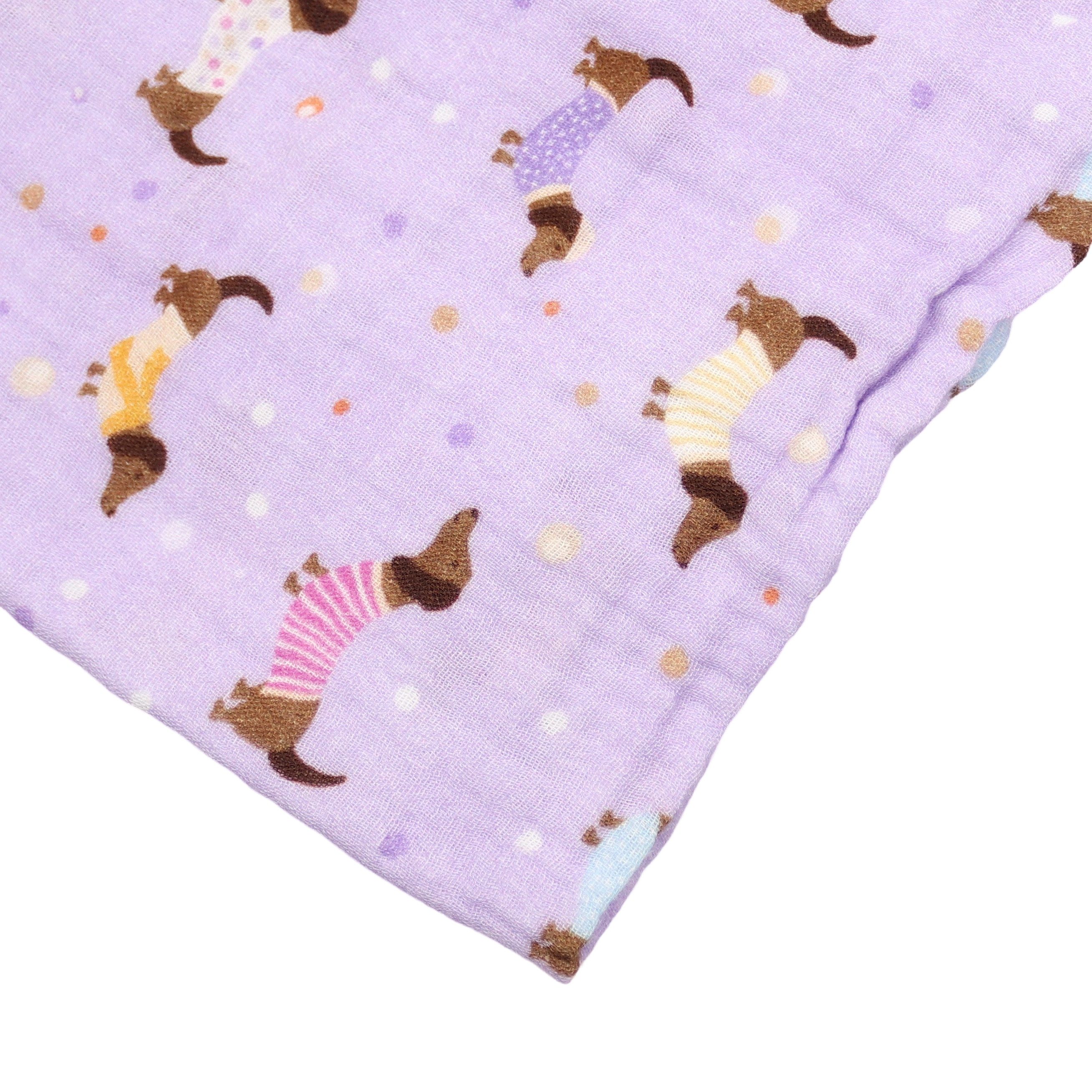 MIRROSI Loop Damen Schal aus Musellin, Made in Italy 70x20cm, Dackel, Schlauchschal, (Zweimal um den Hals wickelbar, ca.70x20cm), Damen Halstuch ideal für Frühling, Sommer oder Herbst