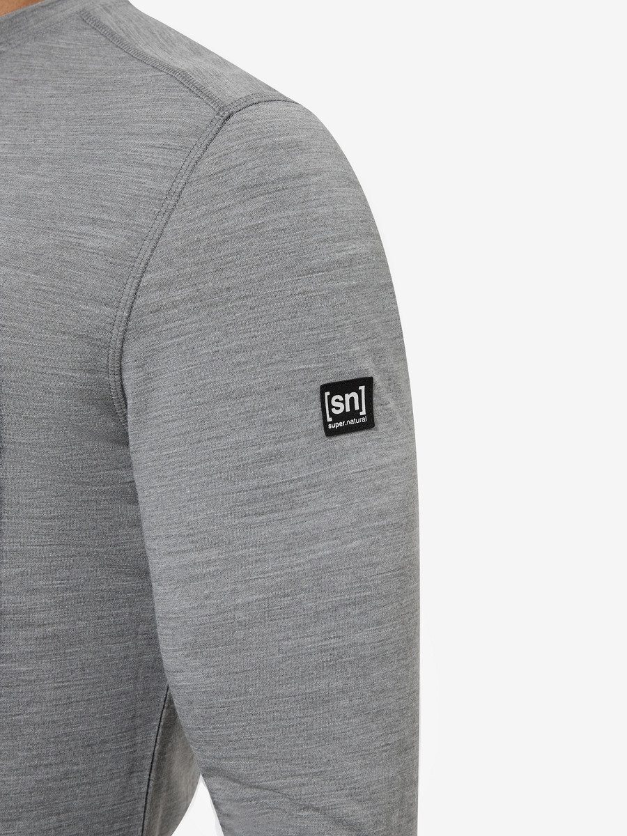 SUPER.NATURAL Langarmshirt für Herren, Merino M TUNDRA175 LS atmungsaktiver Merino-Materialmix