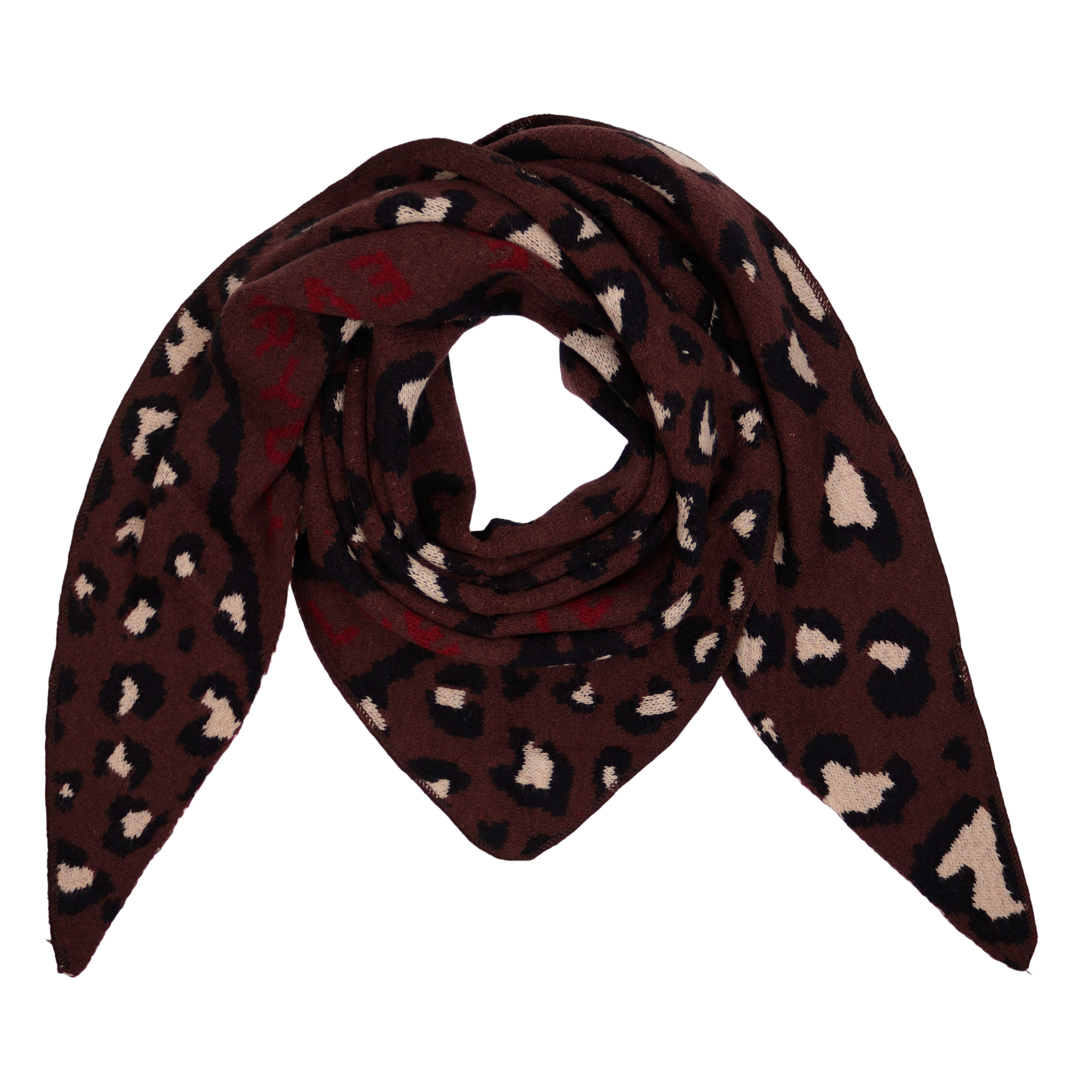 MIRROSI Dreieckstuch kuschliger und warmer Dreiecksschal ca.190x80 cm, (Leo Muster; Neue Kollektion Herbst/Winter 2025), Trendiges LEO-Design, wärmend & weich